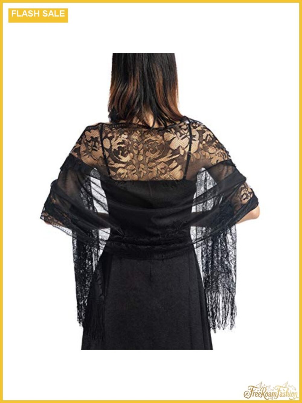 Floral Lace Shawl with Tassels Soft Wrap Wedding Evening Party